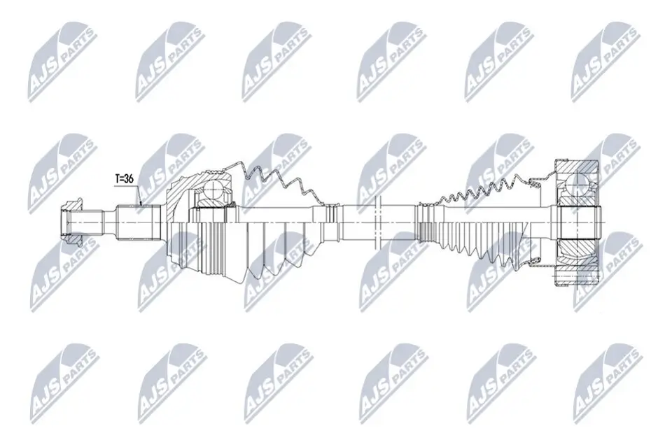 Antriebswelle Hinterachse rechts NTY NPW-AU-088