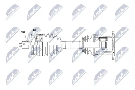 Antriebswelle Vorderachse rechts NTY NPW-AU-112 Bild Antriebswelle Vorderachse rechts NTY NPW-AU-112