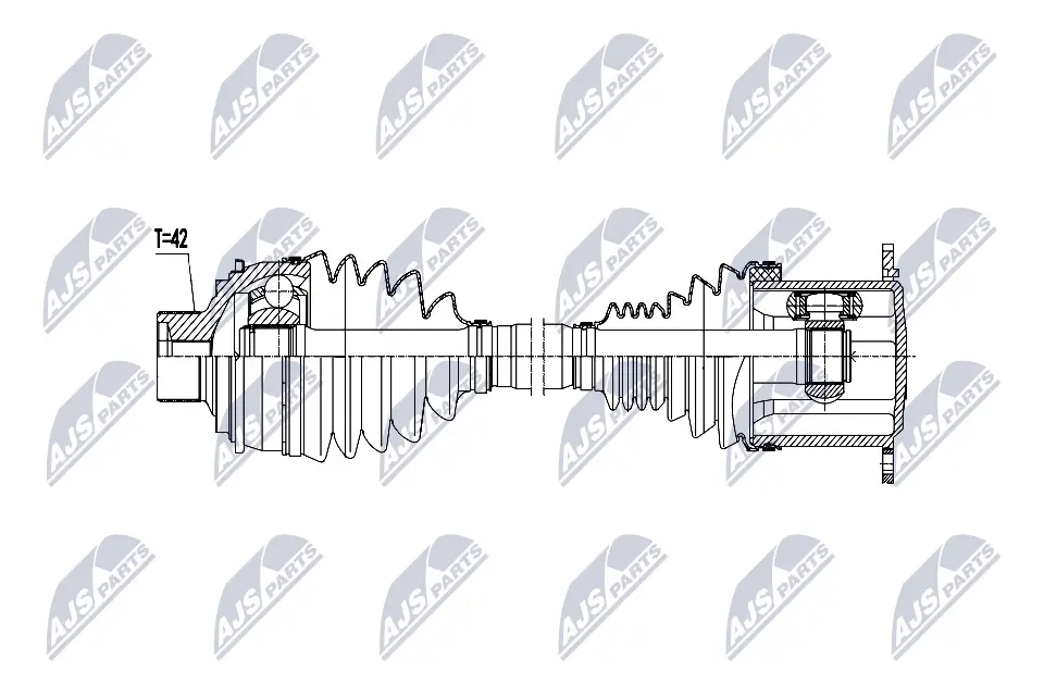 Antriebswelle Vorderachse NTY NPW-AU-115