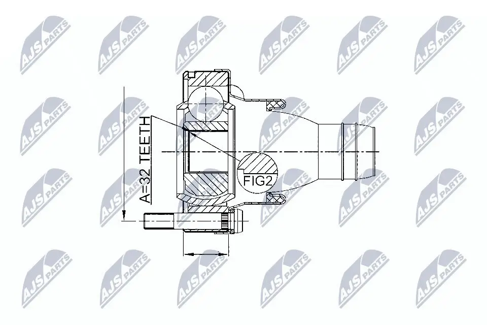 Gelenksatz, Antriebswelle getriebeseitig NTY NPW-BM-002