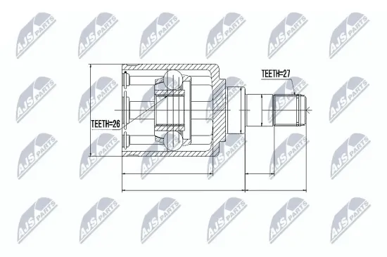 Gelenksatz, Antriebswelle Vorderachse rechts NTY NPW-BM-006 Bild Gelenksatz, Antriebswelle Vorderachse rechts NTY NPW-BM-006