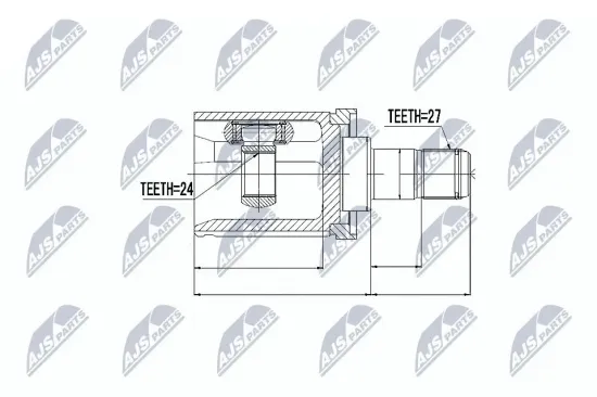 Gelenksatz, Antriebswelle Vorderachse links NTY NPW-BM-011 Bild Gelenksatz, Antriebswelle Vorderachse links NTY NPW-BM-011