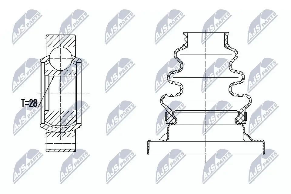 Gelenksatz, Antriebswelle Hinterachse NTY NPW-BM-031