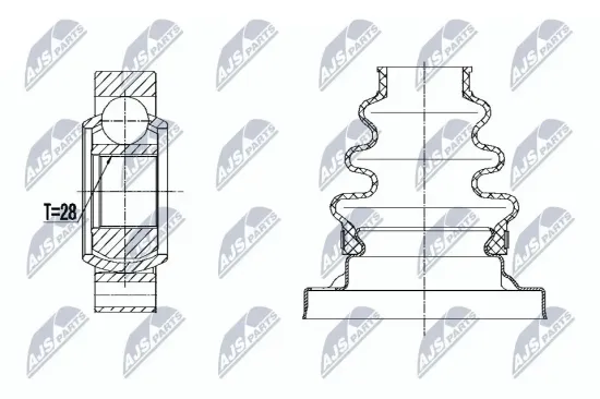 Gelenksatz, Antriebswelle Hinterachse NTY NPW-BM-031 Bild Gelenksatz, Antriebswelle Hinterachse NTY NPW-BM-031