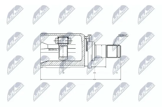 Gelenksatz, Antriebswelle Vorderachse links getriebeseitig NTY NPW-BM-032 Bild Gelenksatz, Antriebswelle Vorderachse links getriebeseitig NTY NPW-BM-032