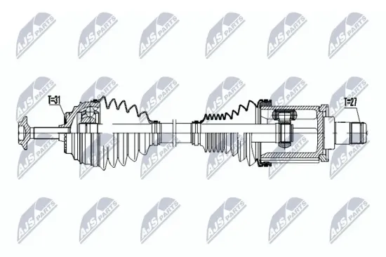 Antriebswelle Vorderachse links Vorderachse NTY NPW-BM-049 Bild Antriebswelle Vorderachse links Vorderachse NTY NPW-BM-049