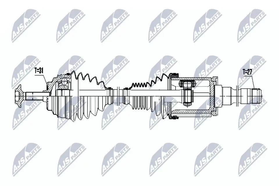 Antriebswelle Vorderachse rechts NTY NPW-BM-050