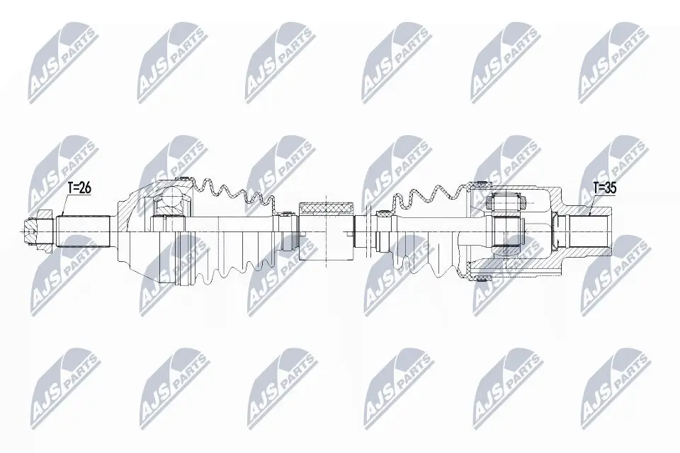 Antriebswelle Vorderachse rechts NTY NPW-BM-123