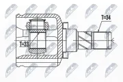 Gelenksatz, Antriebswelle Vorderachse links NTY NPW-BM-144