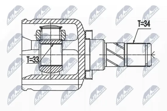 Gelenksatz, Antriebswelle Vorderachse links NTY NPW-BM-144 Bild Gelenksatz, Antriebswelle Vorderachse links NTY NPW-BM-144