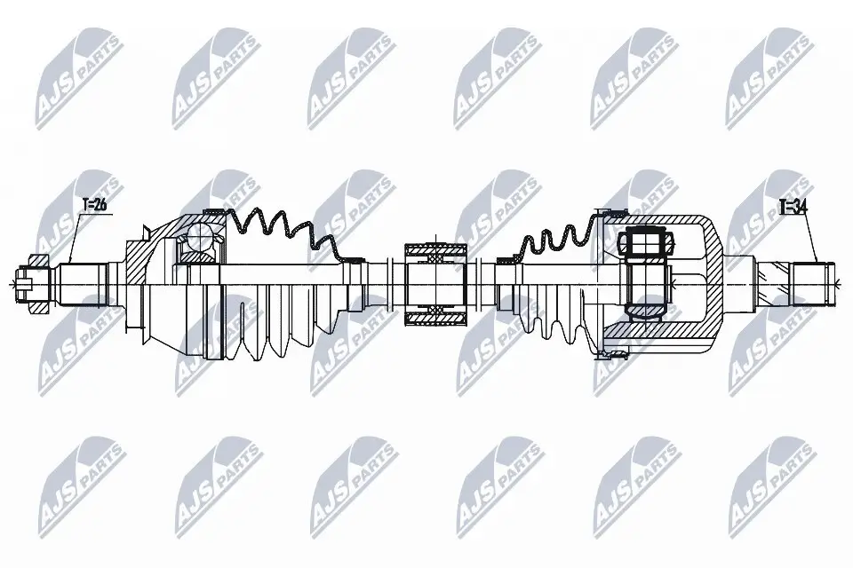 Antriebswelle Vorderachse rechts NTY NPW-BM-157