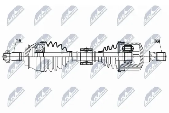 Antriebswelle Vorderachse rechts NTY NPW-BM-157 Bild Antriebswelle Vorderachse rechts NTY NPW-BM-157