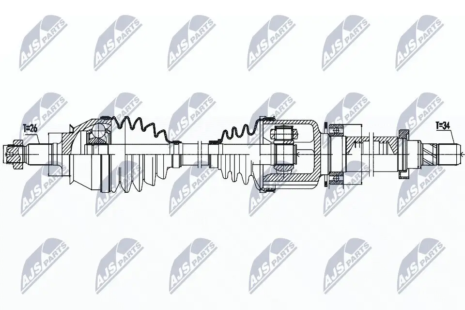Antriebswelle Vorderachse rechts NTY NPW-BM-158