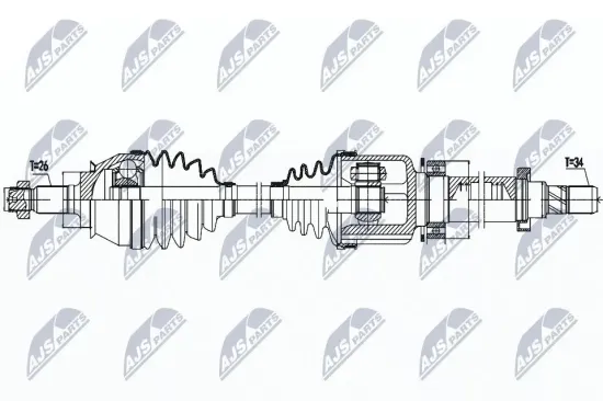 Antriebswelle Vorderachse rechts NTY NPW-BM-158 Bild Antriebswelle Vorderachse rechts NTY NPW-BM-158