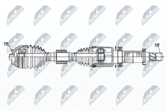 Antriebswelle Vorderachse rechts NTY NPW-BM-171 Bild Antriebswelle Vorderachse rechts NTY NPW-BM-171