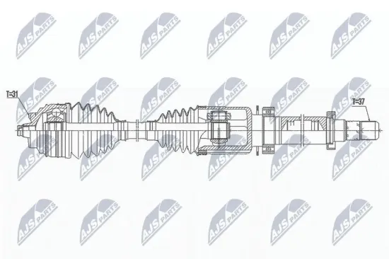 Antriebswelle Vorderachse rechts NTY NPW-BM-172 Bild Antriebswelle Vorderachse rechts NTY NPW-BM-172