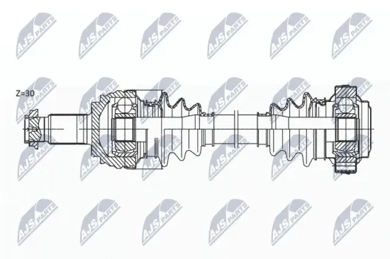 Antriebswelle Hinterachse links Hinterachse rechts NTY NPW-BM-174 Bild Antriebswelle Hinterachse links Hinterachse rechts NTY NPW-BM-174