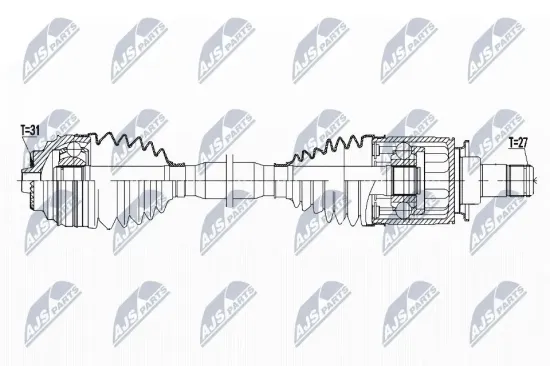 Antriebswelle Hinterachse rechts NTY NPW-BM-181 Bild Antriebswelle Hinterachse rechts NTY NPW-BM-181