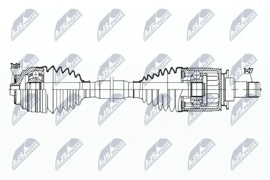 Antriebswelle Hinterachse links NTY NPW-BM-182 Bild Antriebswelle Hinterachse links NTY NPW-BM-182