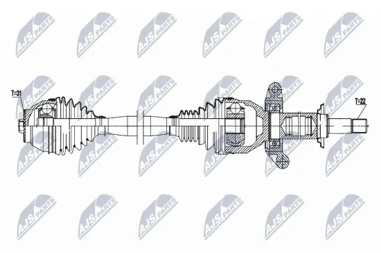 Antriebswelle Vorderachse links NTY NPW-BM-183 Bild Antriebswelle Vorderachse links NTY NPW-BM-183