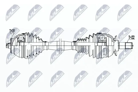 Antriebswelle Vorderachse rechts NTY NPW-BM-184 Bild Antriebswelle Vorderachse rechts NTY NPW-BM-184