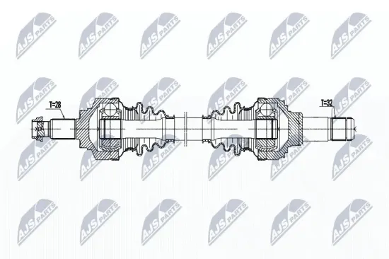 Antriebswelle Hinterachse links NTY NPW-BM-195 Bild Antriebswelle Hinterachse links NTY NPW-BM-195