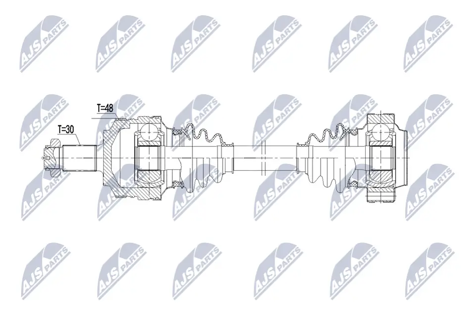 Antriebswelle Hinterachse links Hinterachse rechts NTY NPW-BM-225