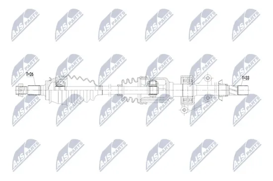 Antriebswelle Vorderachse rechts NTY NPW-BM-244 Bild Antriebswelle Vorderachse rechts NTY NPW-BM-244