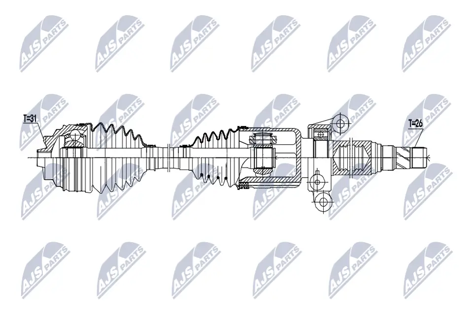 Antriebswelle Vorderachse rechts NTY NPW-BM-250