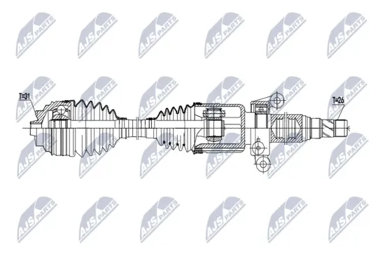 Antriebswelle Vorderachse rechts NTY NPW-BM-250 Bild Antriebswelle Vorderachse rechts NTY NPW-BM-250