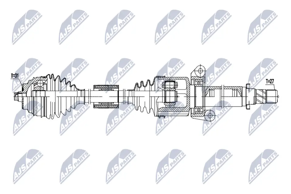 Antriebswelle Vorderachse rechts NTY NPW-BM-254
