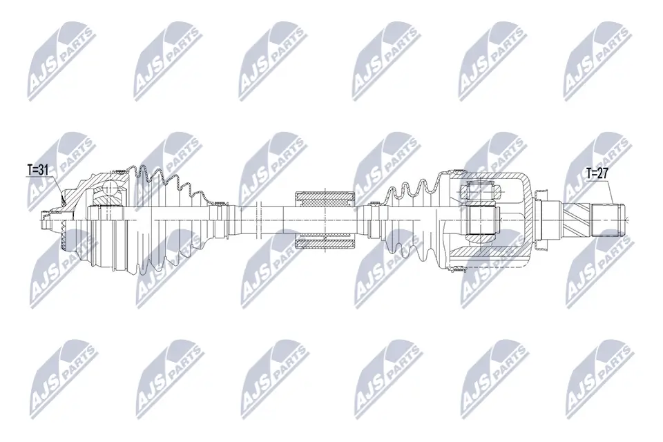 Antriebswelle Vorderachse links NTY NPW-BM-256