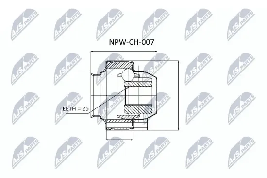 Gelenksatz, Antriebswelle Hinterachse Hinterachse links Hinterachse rechts NTY NPW-CH-007 Bild Gelenksatz, Antriebswelle Hinterachse Hinterachse links Hinterachse rechts NTY NPW-CH-007
