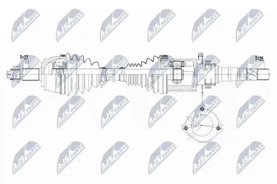 Antriebswelle Vorderachse rechts NTY NPW-CH-040 Bild Antriebswelle Vorderachse rechts NTY NPW-CH-040