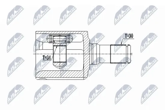 Gelenksatz, Antriebswelle Vorderachse links NTY NPW-CH-043 Bild Gelenksatz, Antriebswelle Vorderachse links NTY NPW-CH-043