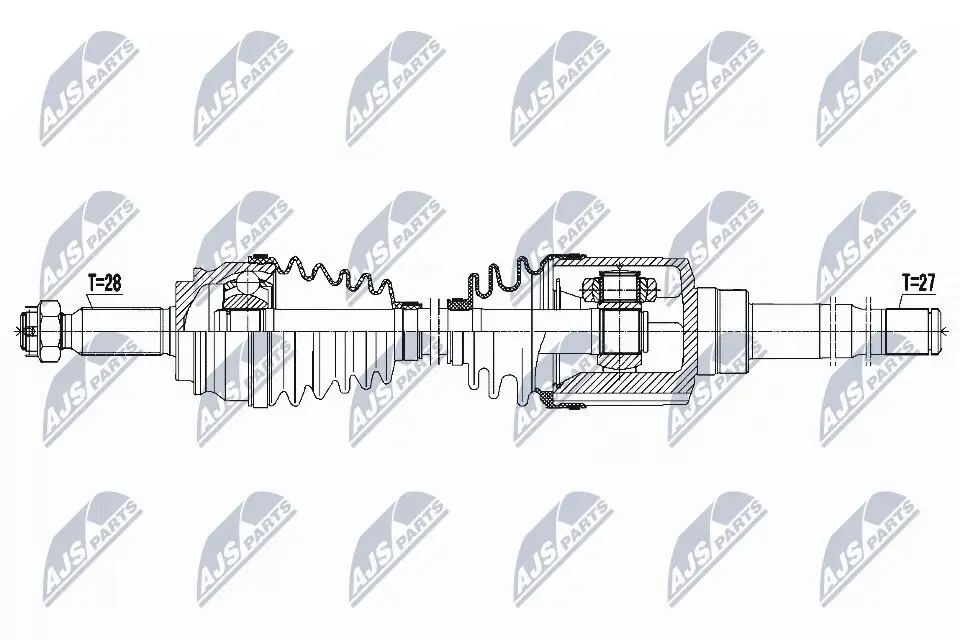 Antriebswelle Vorderachse rechts NTY NPW-CH-044