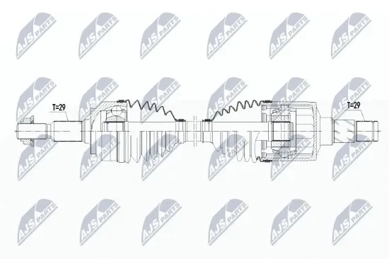 Antriebswelle Vorderachse links NTY NPW-CH-068 Bild Antriebswelle Vorderachse links NTY NPW-CH-068