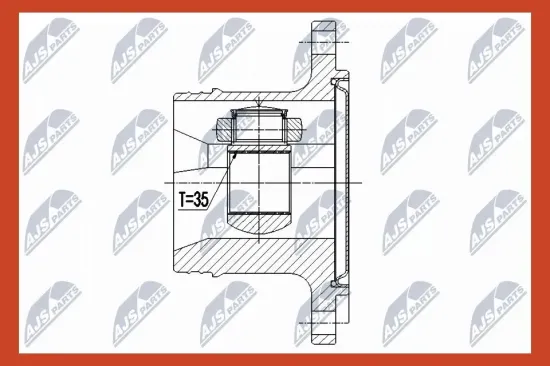Gelenksatz, Antriebswelle Vorderachse Vorderachse links Vorderachse rechts NTY NPW-CH-073 Bild Gelenksatz, Antriebswelle Vorderachse Vorderachse links Vorderachse rechts NTY NPW-CH-073
