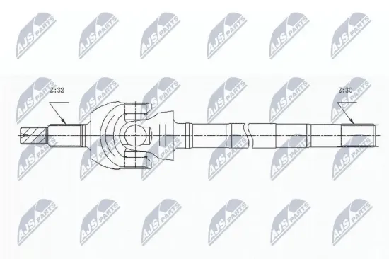 Antriebswelle Vorderachse links NTY NPW-CH-124 Bild Antriebswelle Vorderachse links NTY NPW-CH-124