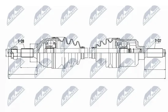 Antriebswelle Vorderachse links Vorderachse NTY NPW-CT-052 Bild Antriebswelle Vorderachse links Vorderachse NTY NPW-CT-052