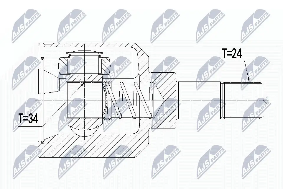 Gelenksatz, Antriebswelle getriebeseitig NTY NPW-CT-056