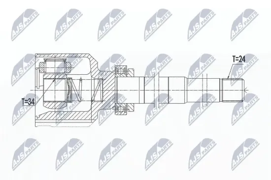 Gelenksatz, Antriebswelle Vorderachse rechts NTY NPW-CT-058 Bild Gelenksatz, Antriebswelle Vorderachse rechts NTY NPW-CT-058