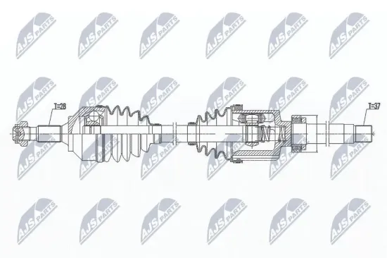 Antriebswelle Vorderachse rechts NTY NPW-CT-099 Bild Antriebswelle Vorderachse rechts NTY NPW-CT-099