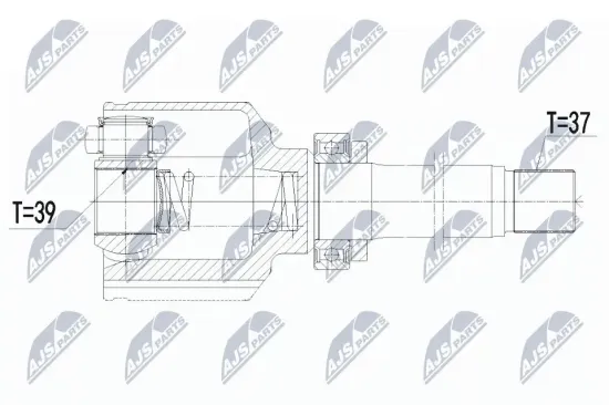 Gelenksatz, Antriebswelle Vorderachse rechts NTY NPW-CT-128 Bild Gelenksatz, Antriebswelle Vorderachse rechts NTY NPW-CT-128