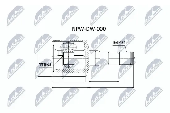 Gelenksatz, Antriebswelle Vorderachse links getriebeseitig NTY NPW-DW-000 Bild Gelenksatz, Antriebswelle Vorderachse links getriebeseitig NTY NPW-DW-000