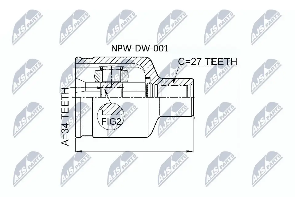 Gelenksatz, Antriebswelle NTY NPW-DW-001