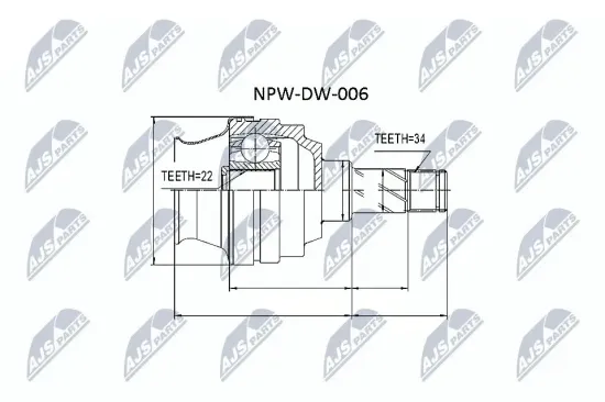 Gelenksatz, Antriebswelle NTY NPW-DW-006 Bild Gelenksatz, Antriebswelle NTY NPW-DW-006