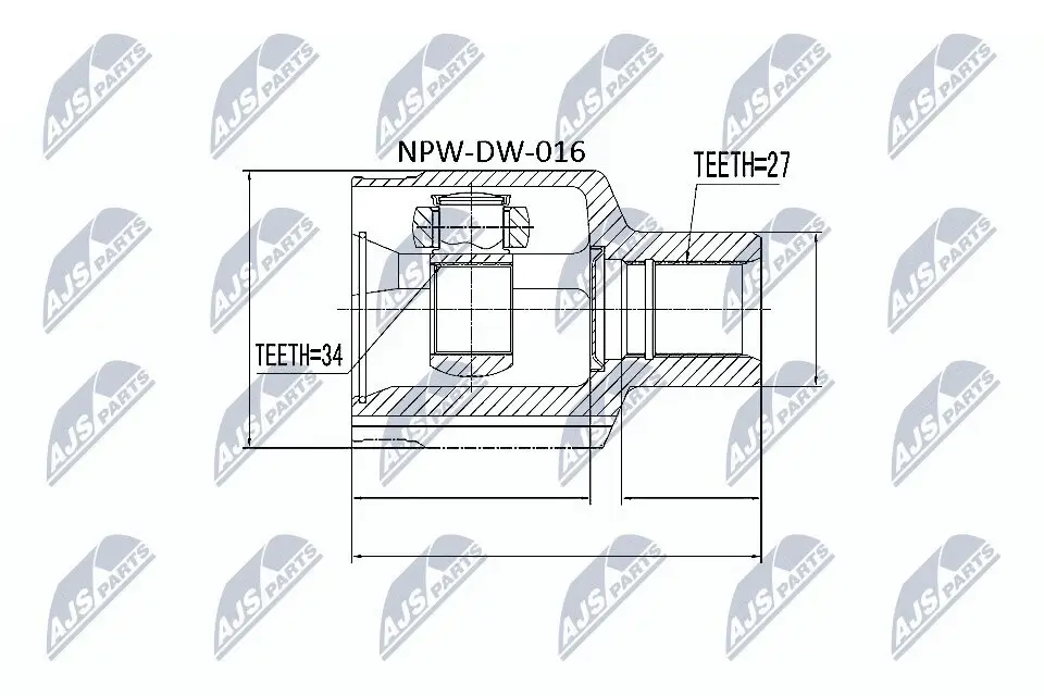 Gelenksatz, Antriebswelle Vorderachse getriebeseitig NTY NPW-DW-016