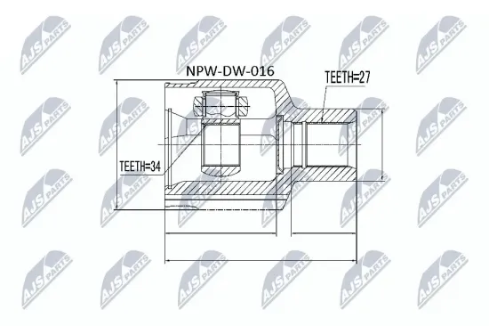 Gelenksatz, Antriebswelle Vorderachse getriebeseitig NTY NPW-DW-016 Bild Gelenksatz, Antriebswelle Vorderachse getriebeseitig NTY NPW-DW-016