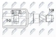 Gelenksatz, Antriebswelle Vorderachse links NTY NPW-DW-026